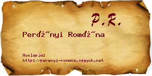 Perényi Romána névjegykártya
